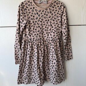 New Look Tan and Brown Fit and Flare Dress